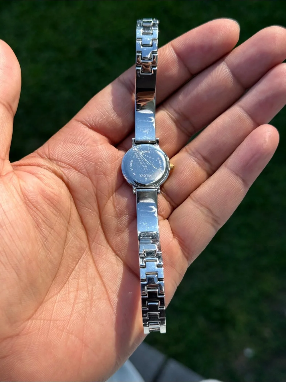 Bulova vintage Women's Two-Tone Crystal Accent Bracelet bangle  Watch